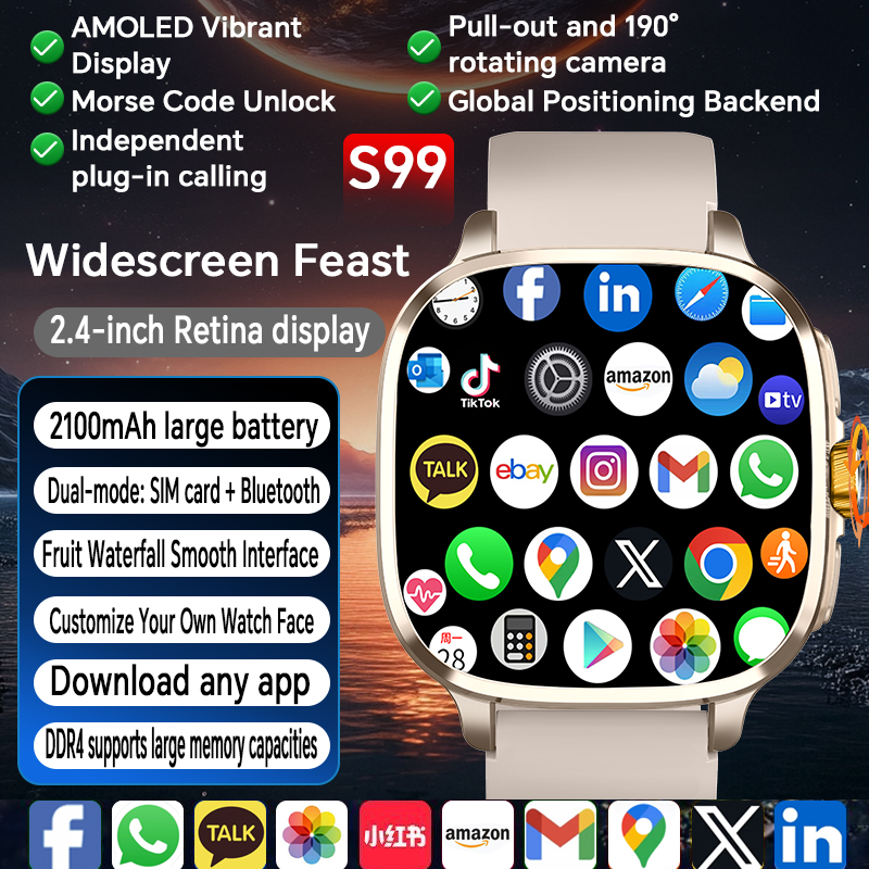 Board Game The Sims - Globale versie smartwatch 2,4 inch AMOLED