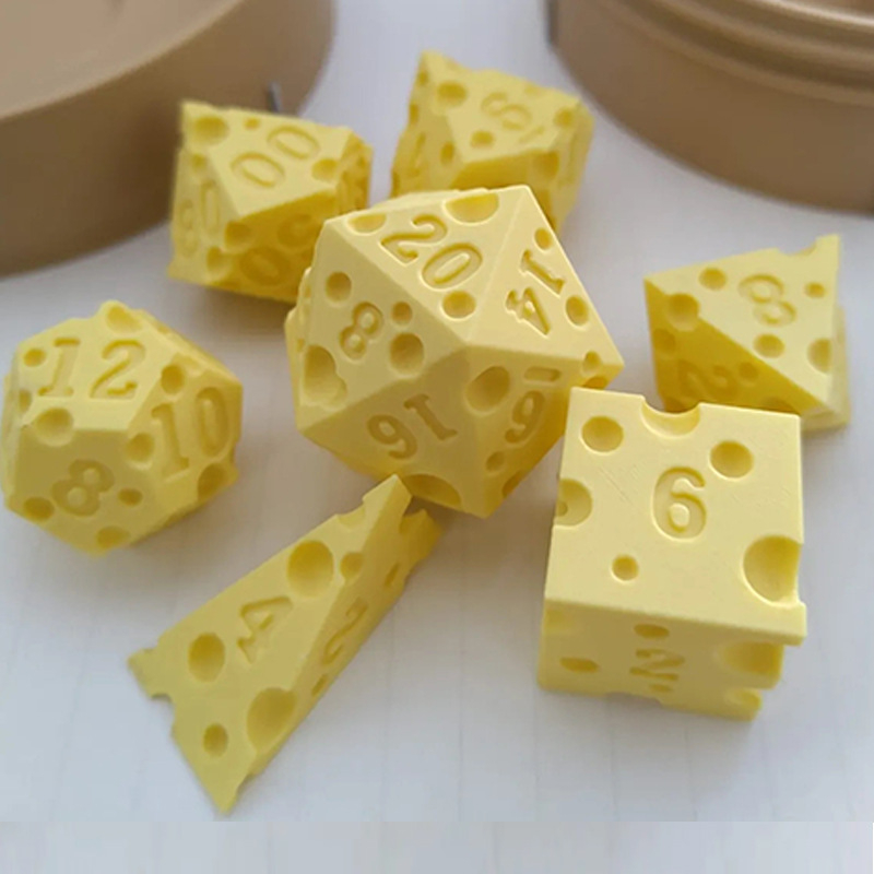 Board Game Print - Irreguliere kaasblokjes dobbelstenen doos ornament feest