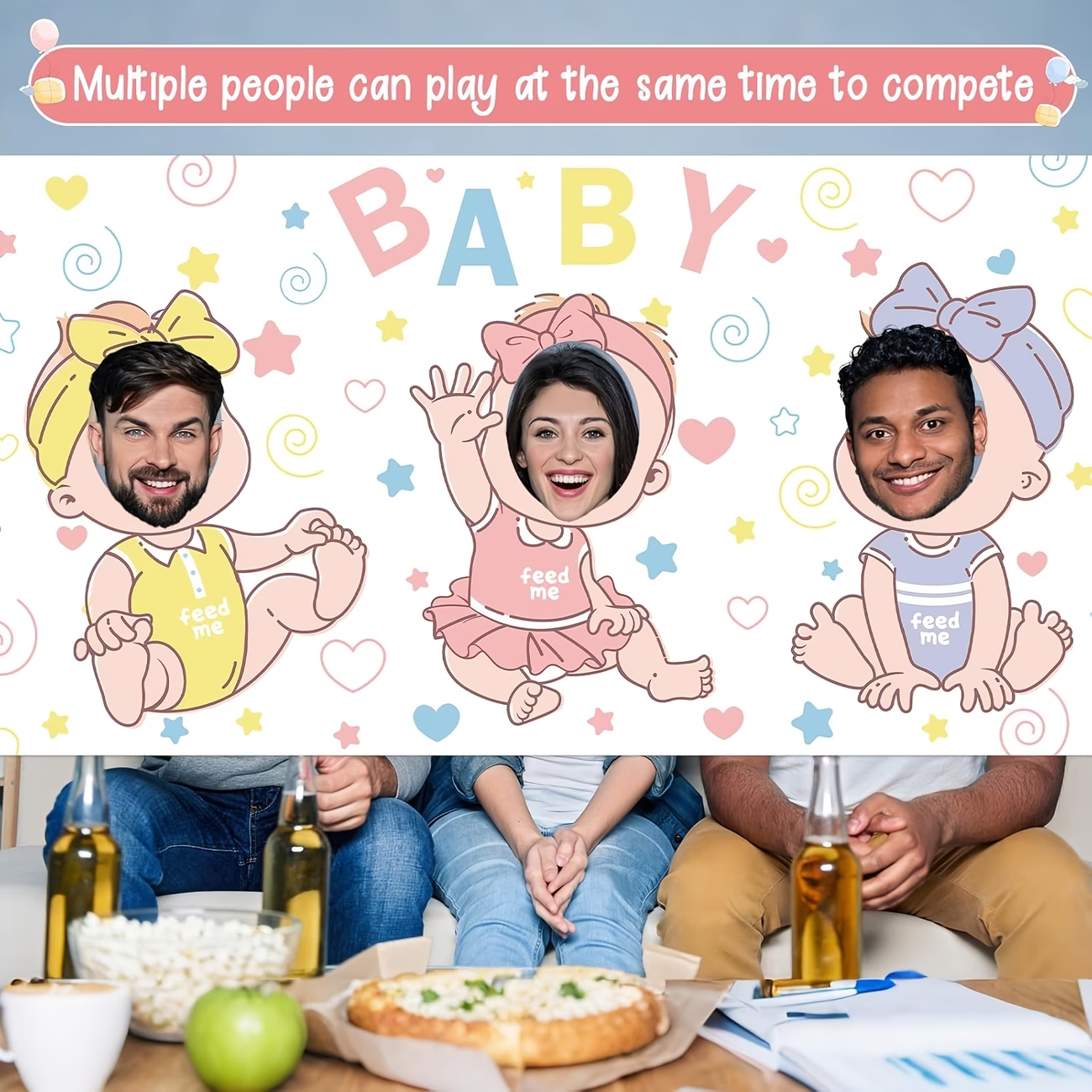 Board Game Who Is It - Baby Shower Spelletjes Party Foto Achtergrond