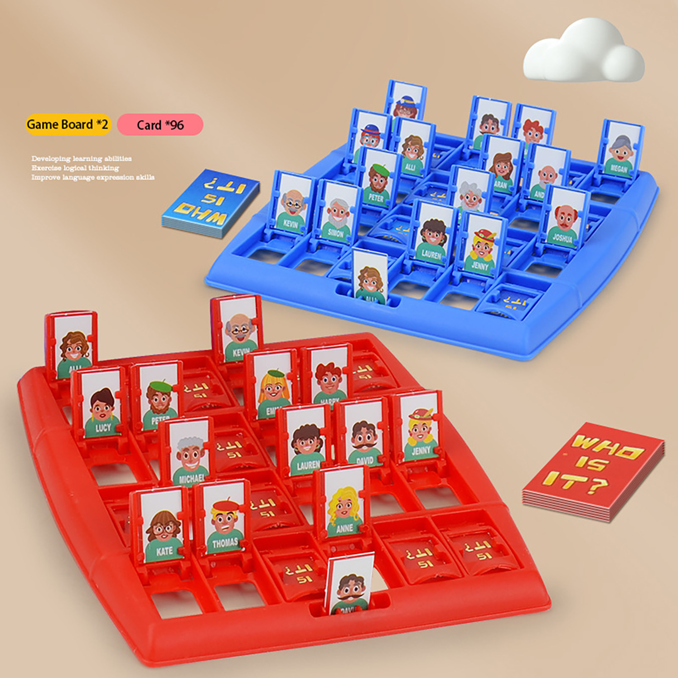 Board Game Who Is It - Familie raden bordspel Wie ben ik
