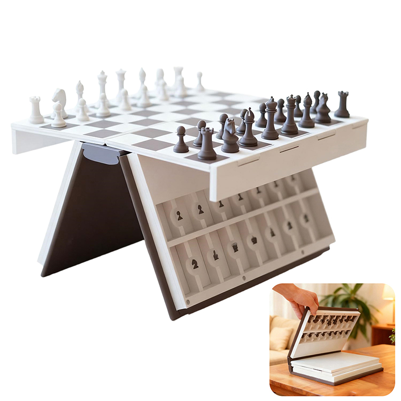 Board Game Print - Schaakspel 3D-geprint boekvouwbaar bordspel voor volwassenen,