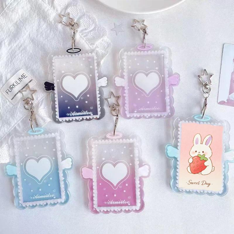 Card Sleeves Protector - Leuke Kpop fotokaarthouder, helder acryl, engelenvleugel,