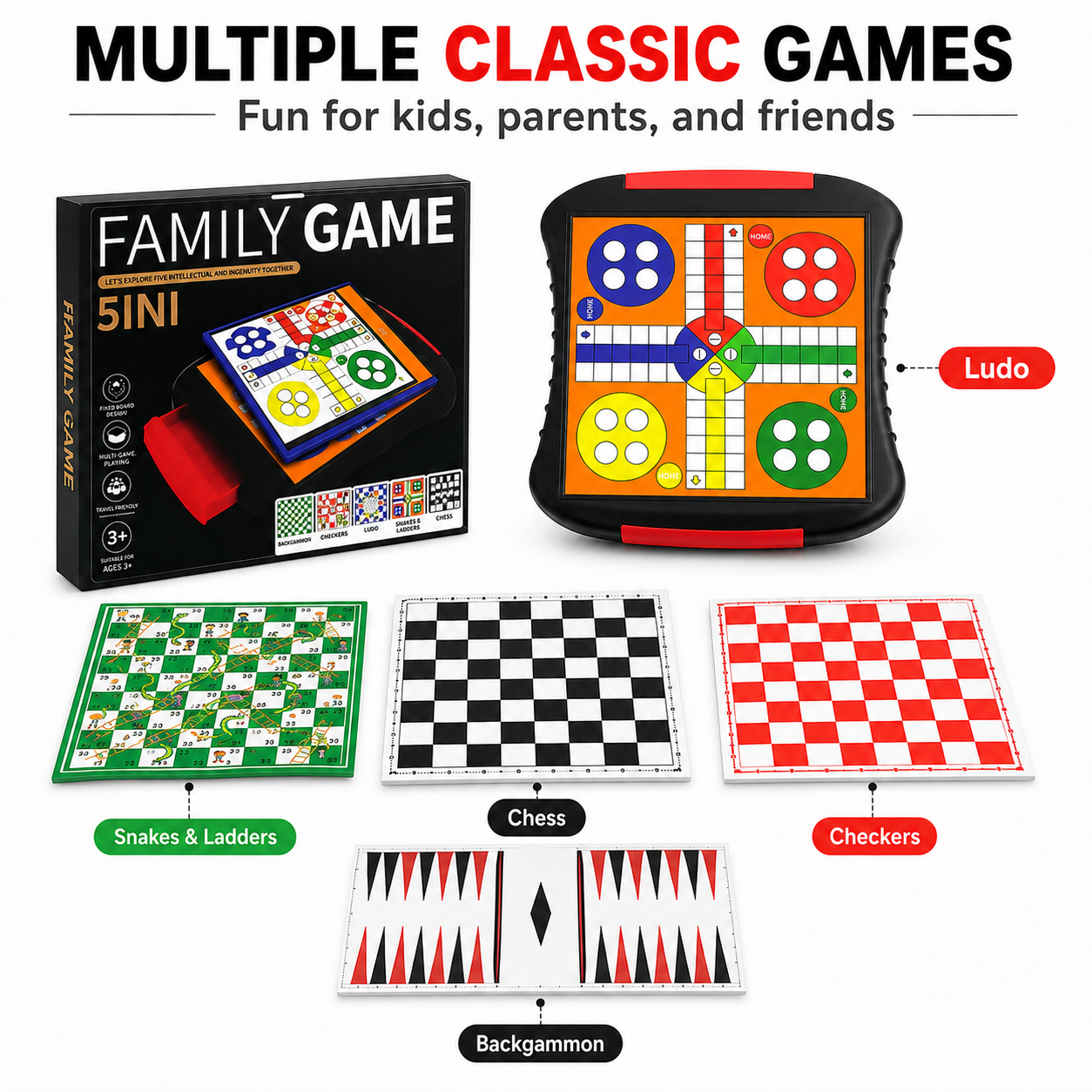 Board Game Operation - 7-in-1 bordspelset voor het hele gezin,