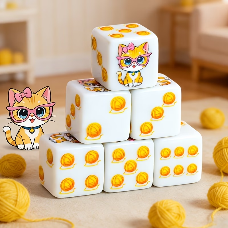 Board Game Print - 6 stuks Cat Paw Print polyhedrale