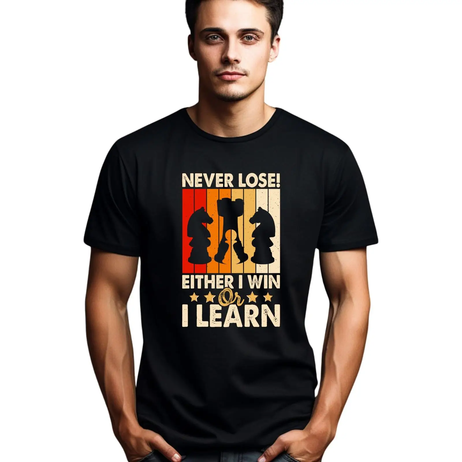 Board Game Quote - Schaakspeler Motiverende Citaat T-shirt Verlies nooit
