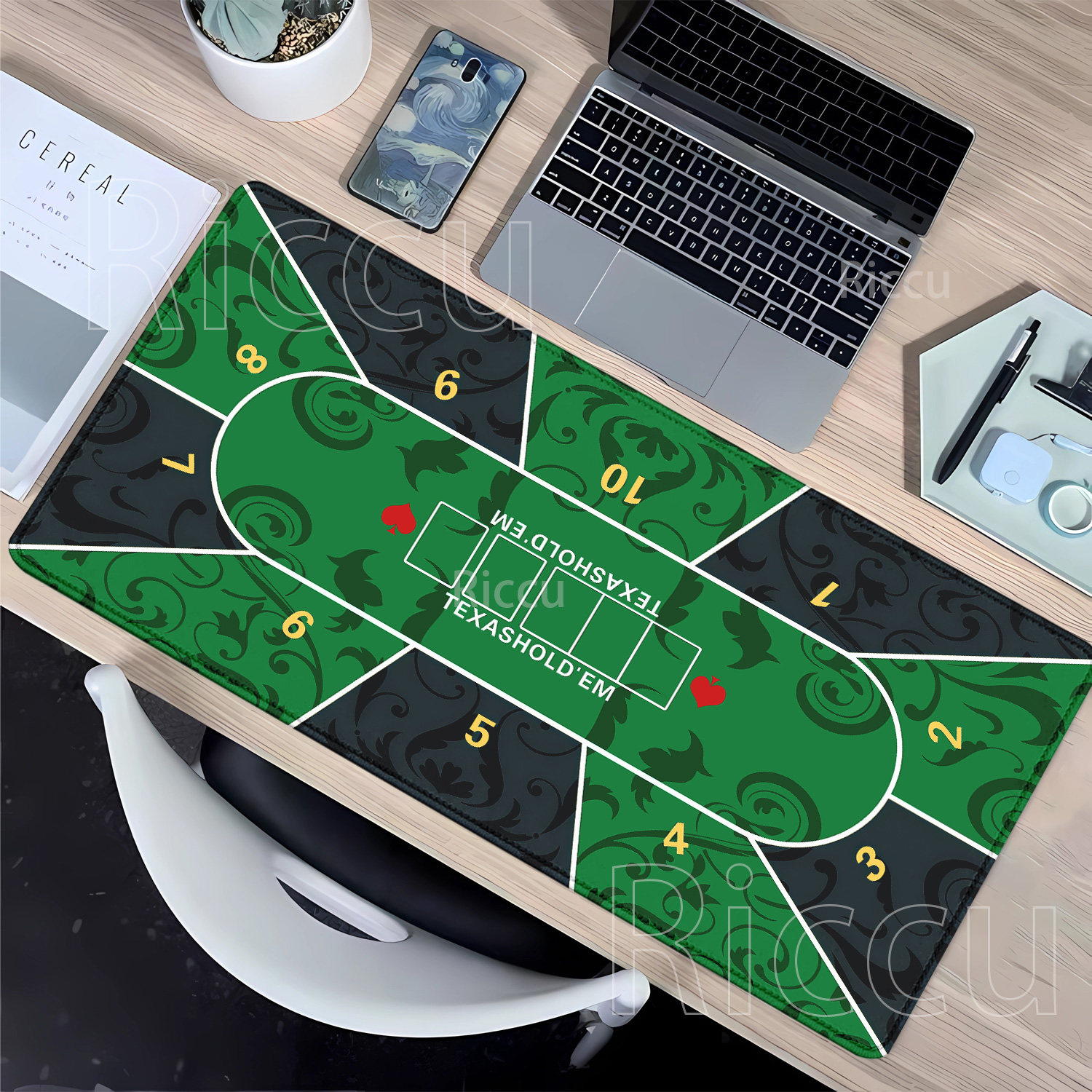 Board Game Print - Muismat Texas Hold'em poker Rubber Antislip
