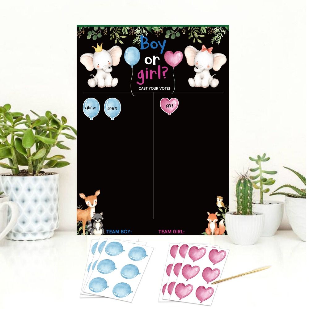 Met stickers Geslacht onthuld  - Board Game Quote recensie en prijs