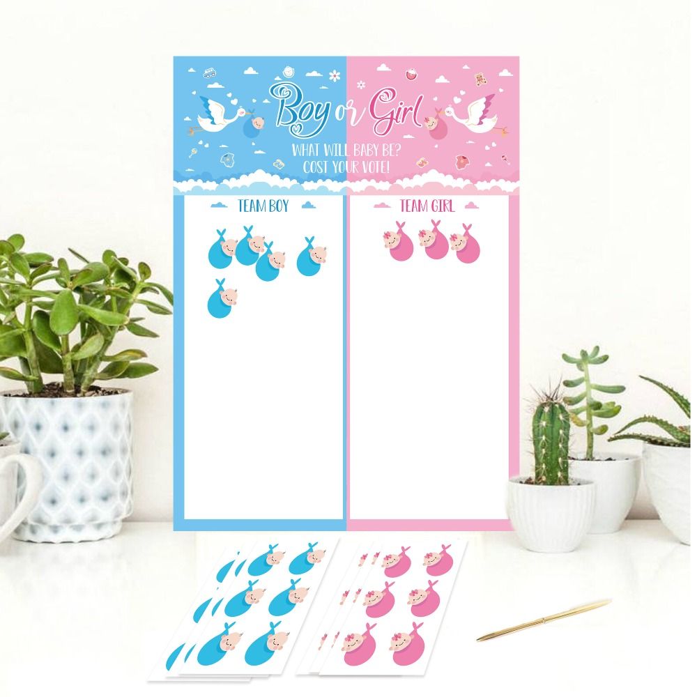 Met stickers Geslacht onthuld  - Board Game Quote recensie en prijs