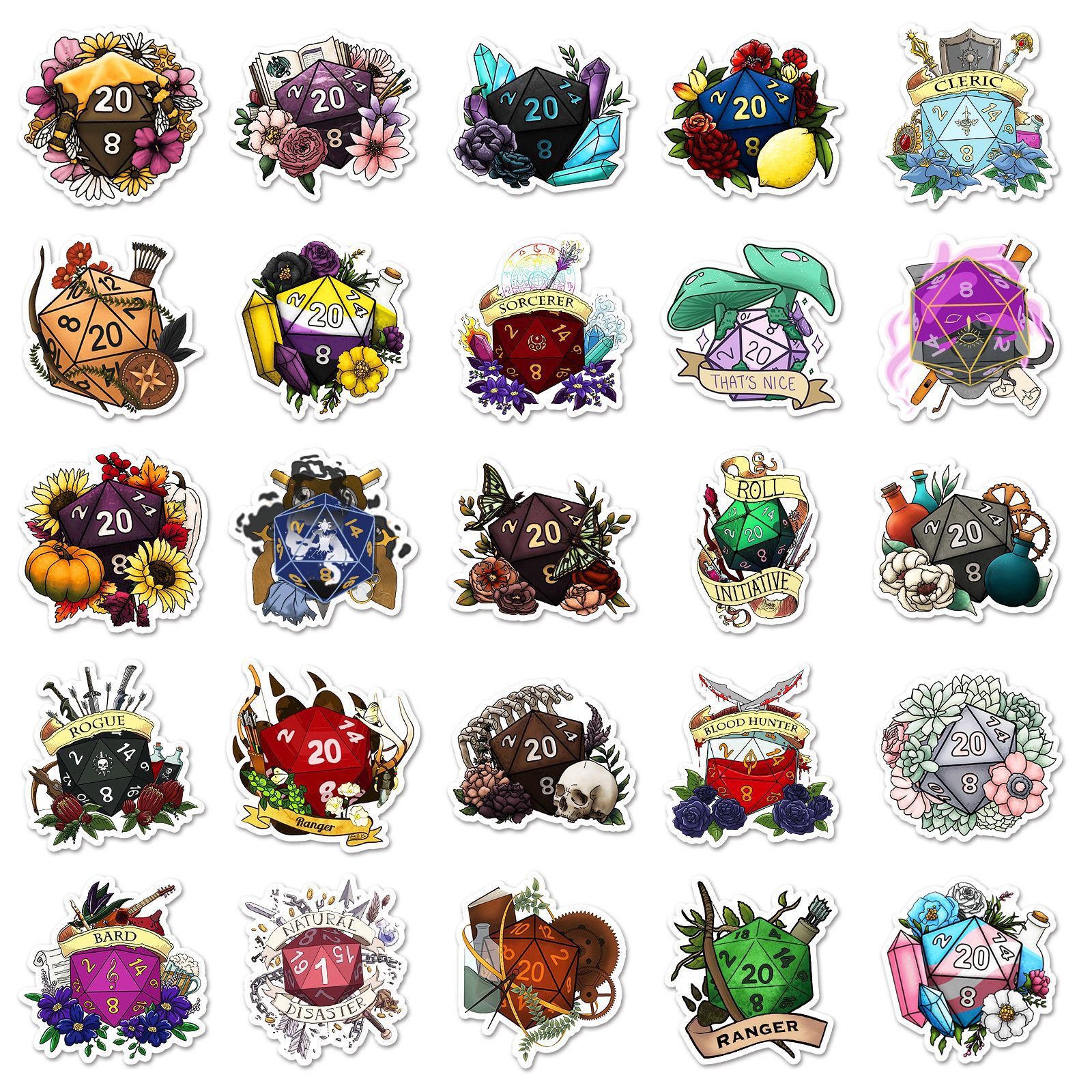 50PCS Polyhedral Dice Stickers - Board Game Quote recensie en prijs