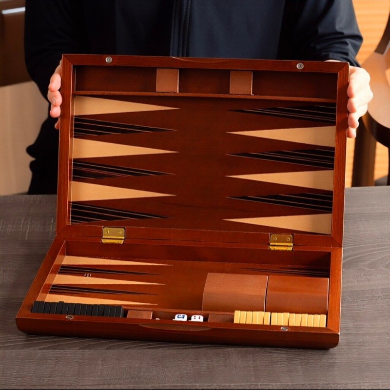 Massief houten backgammon 11-1 - Board Game Operation recensie en prijs