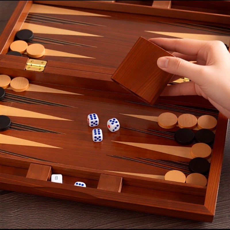 Massief houten backgammon 11-1 - Board Game Operation recensie en prijs