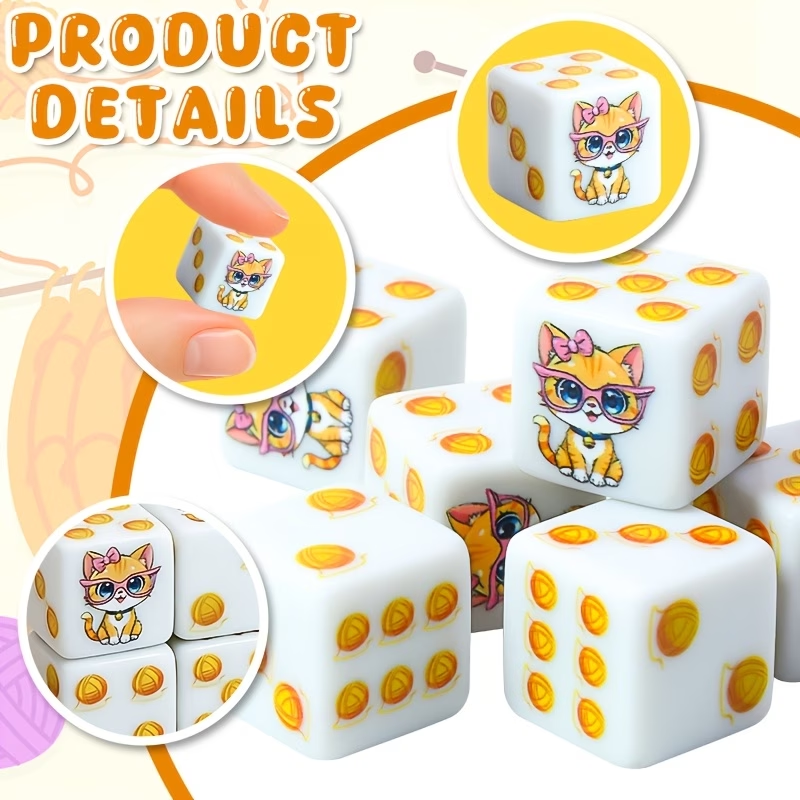 6 stuks Cat Paw Print polyhedr - Board Game Print recensie en prijs