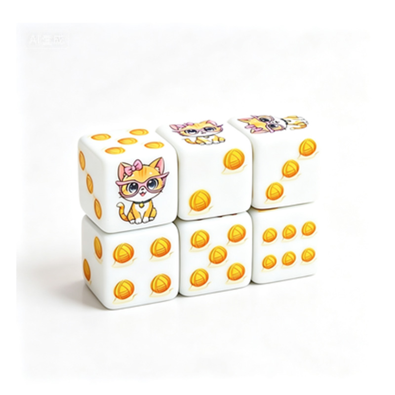 6 stuks Cat Paw Print polyhedr - Board Game Print recensie en prijs
