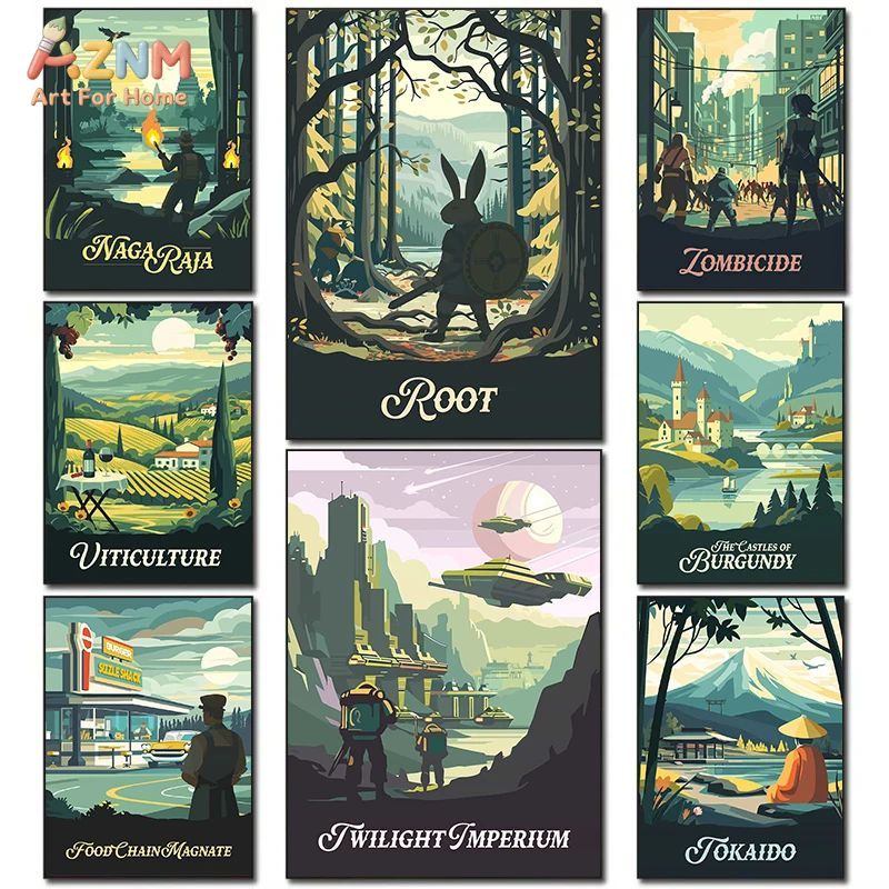 AZNM Retro Bordspel Kunst Canv - Board Game Print recensie en prijs