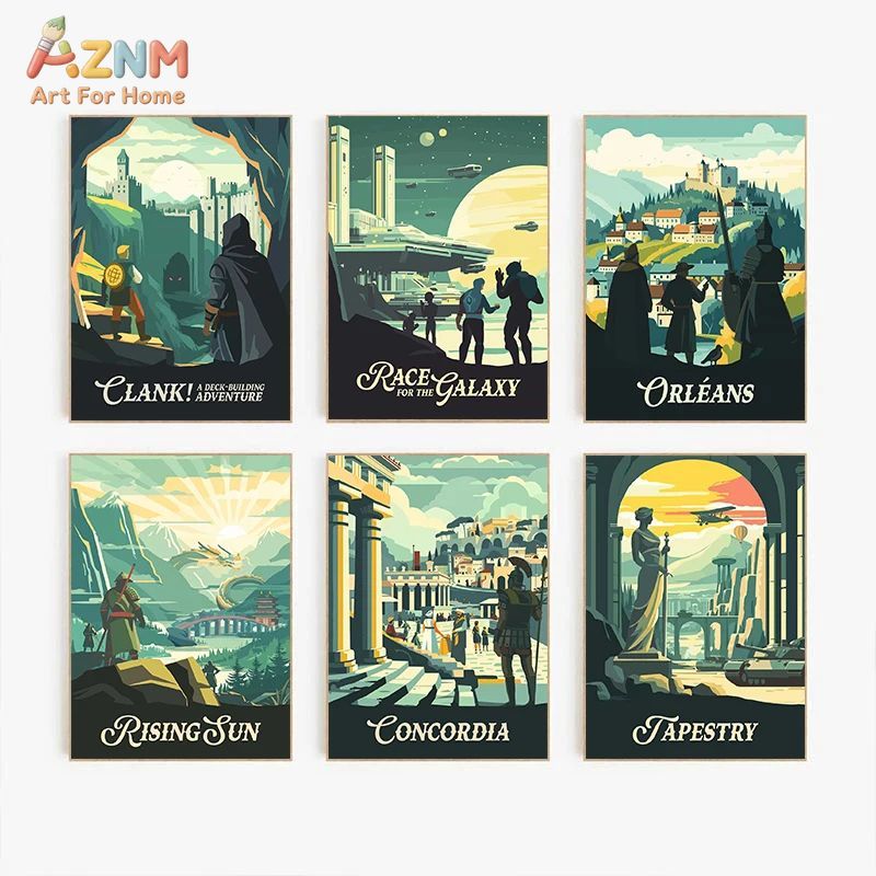 AZNM Retro Bordspel Kunst Canv - Board Game Print recensie en prijs
