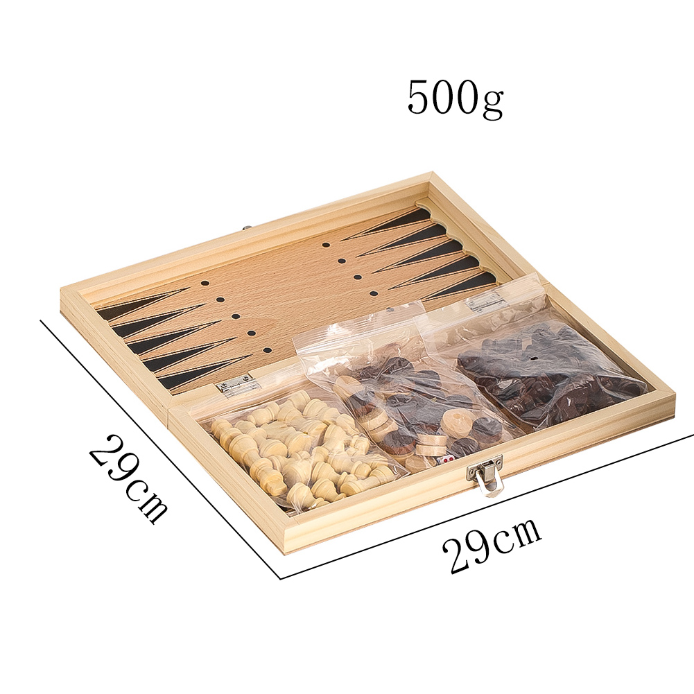 Houten 3-in-1 Dammen Backgammo - Board Game Operation recensie en prijs