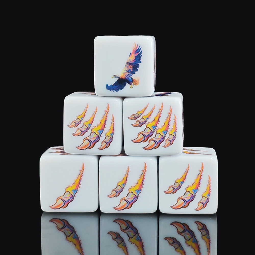 12 stuks witte acryl D6 dobbel - Board Game Print recensie en prijs