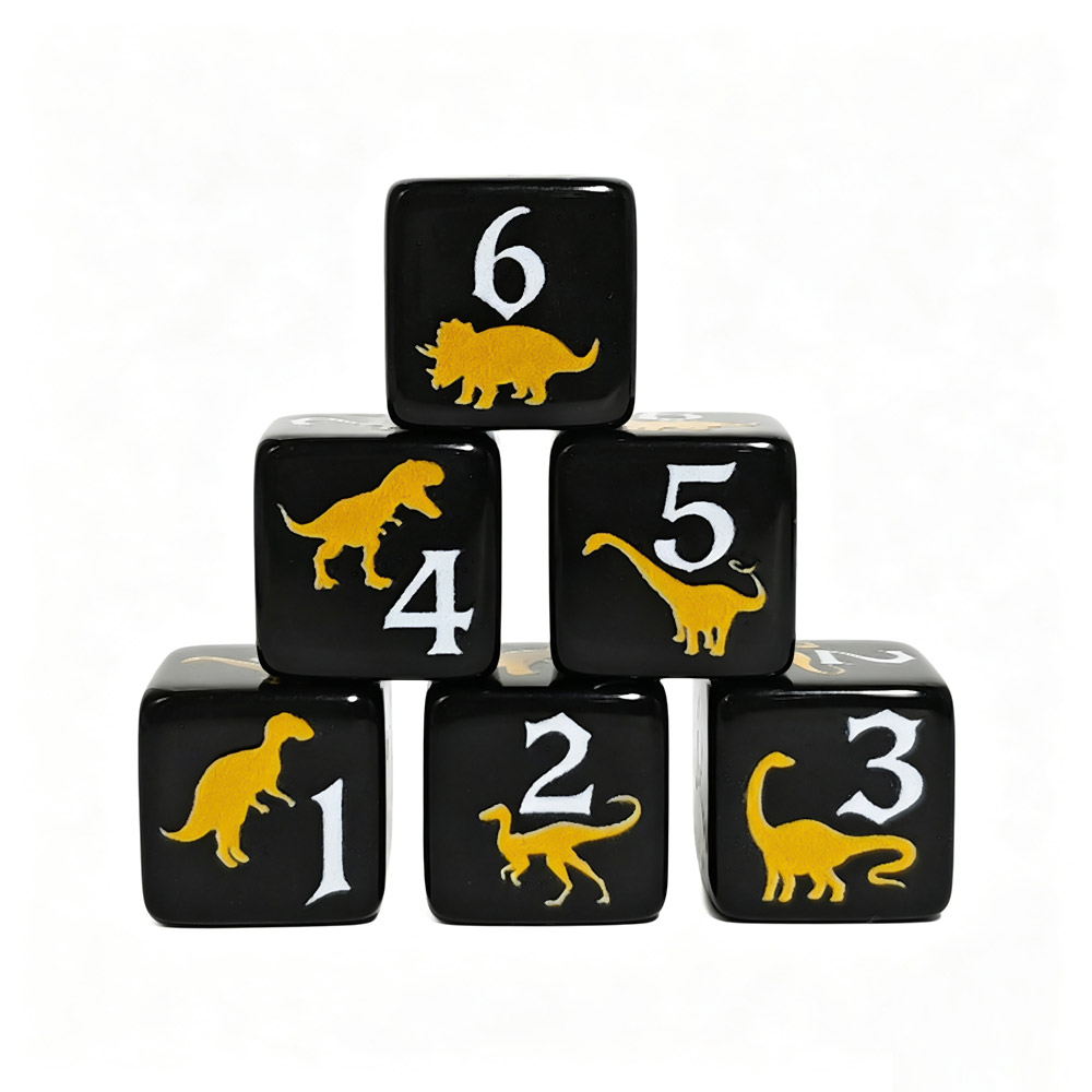 12 stuks zwart en geel dinosau - Board Game Print recensie en prijs