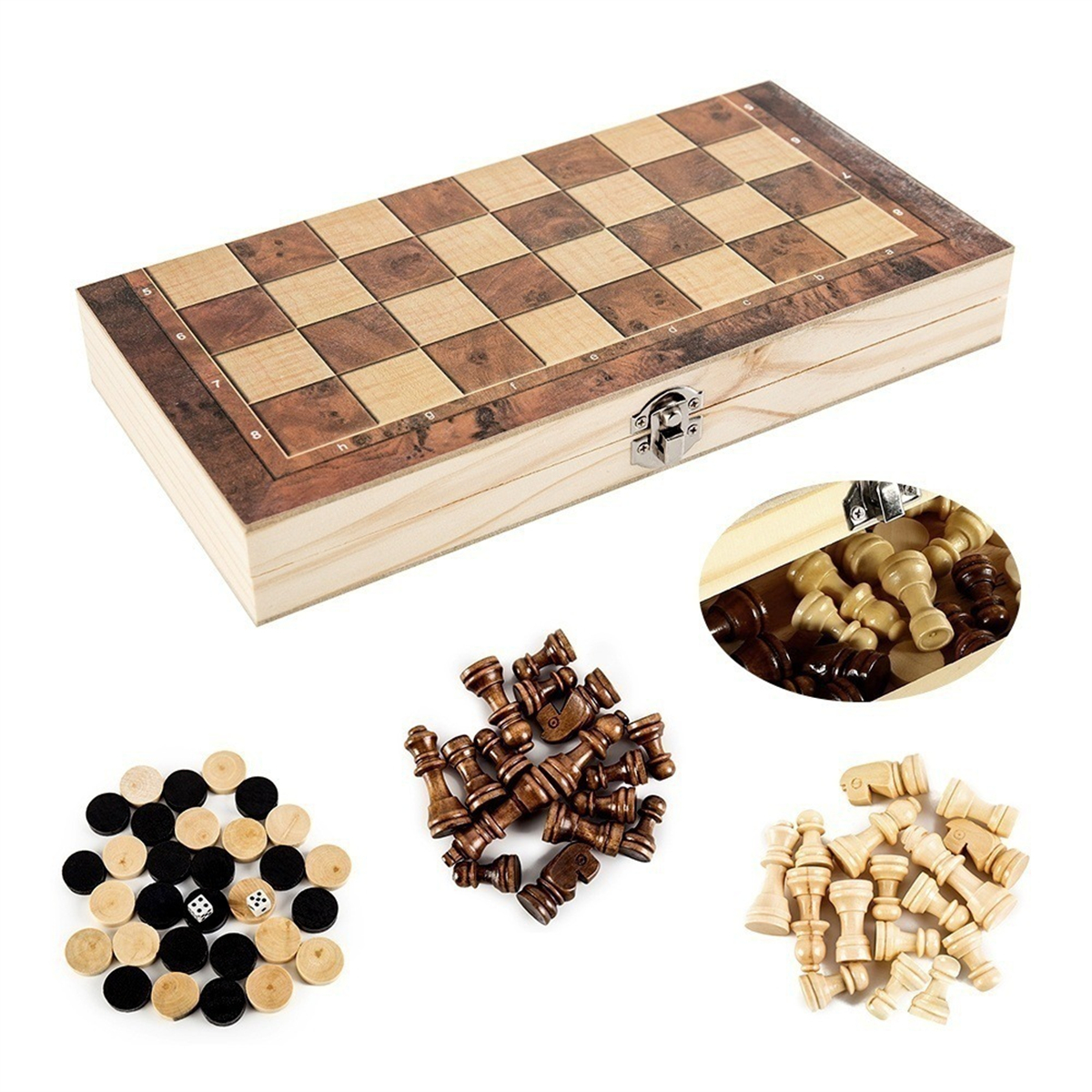 3-in-1 houten dammen, backgamm - Board Game Operation recensie en prijs